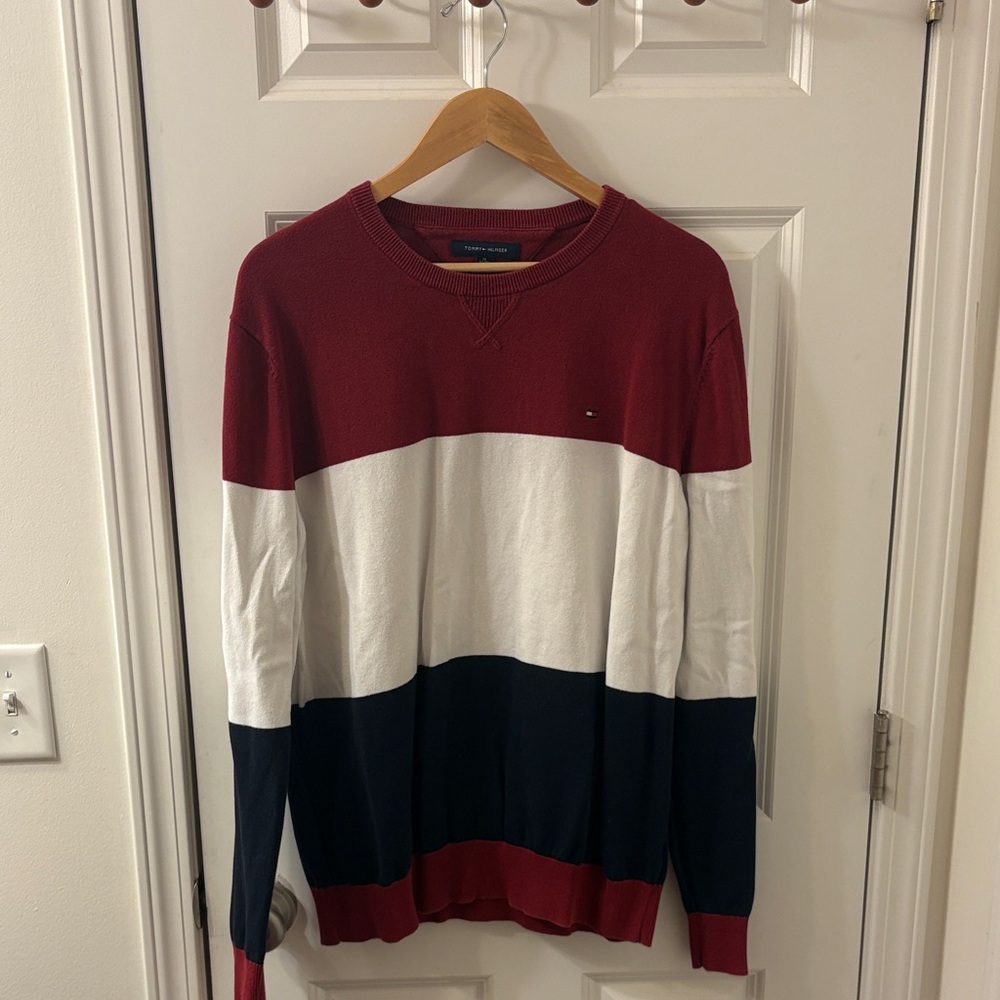 Tommy Hilfiger Men's Tricolor Crewneck Sweater